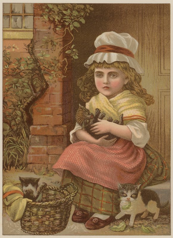 Niña con gatitos de Mary Ellen Edwards