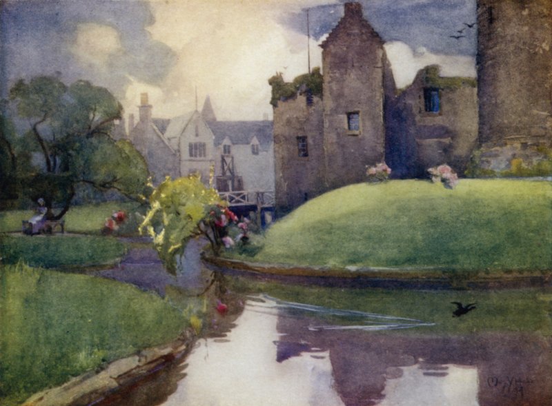 Castillo de Rothesay (litografía en color) de Mary Young Hunter