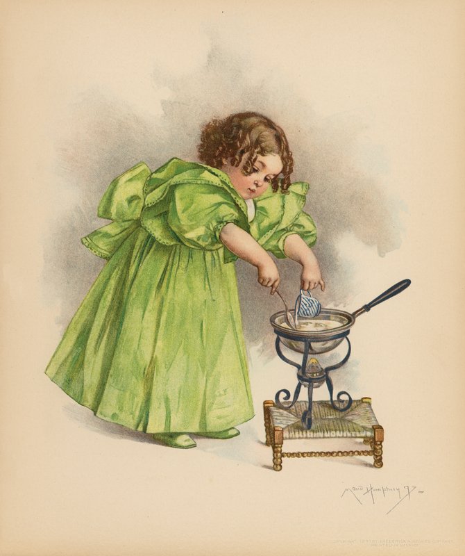 El cocinero (litografía en color) de Maud Humphrey
