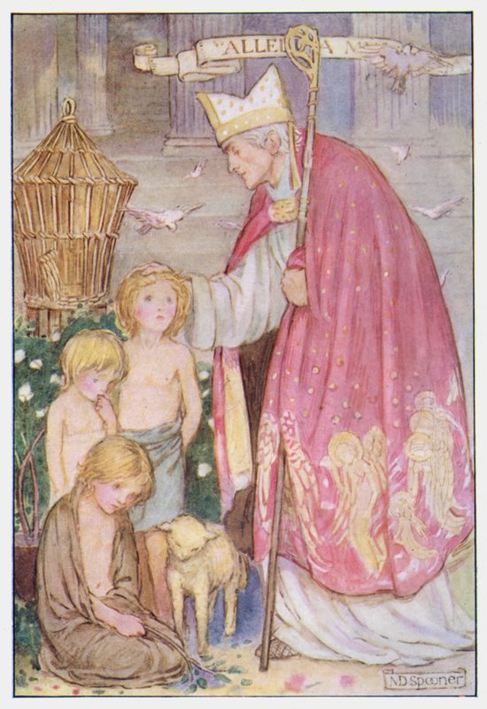 San Gregorio (litografía en color) de Minnie Didbin Spooner