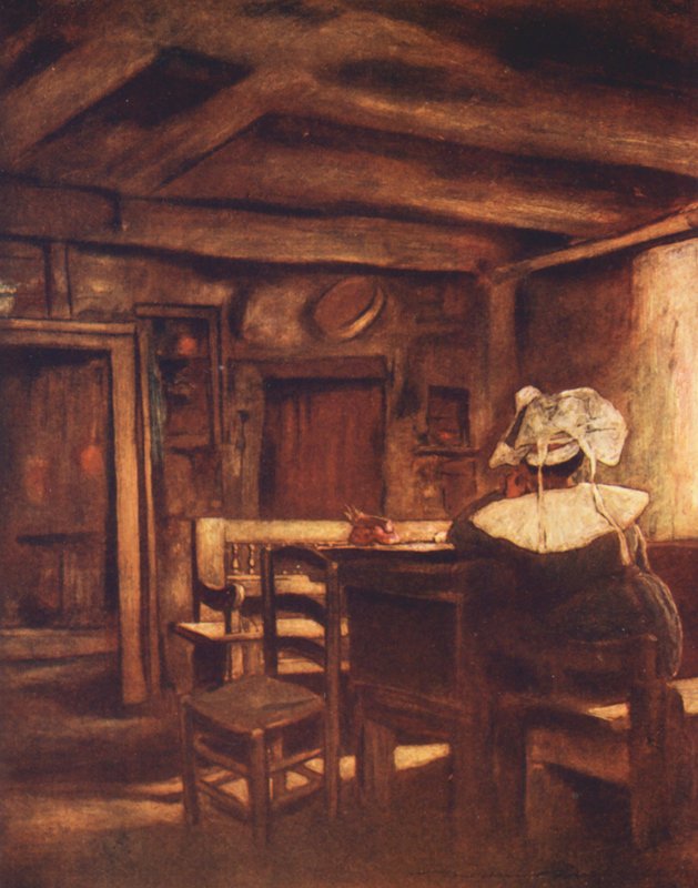 Meditación (litografía en color) de Mortimer Ludington Menpes