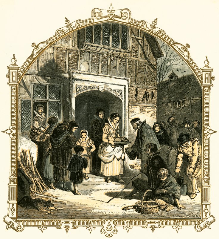 Caridad en Navidad de Myles Birket Foster