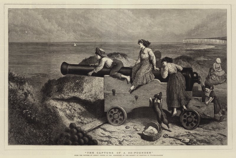 La captura de un cañón de 32 libras de Myles Birket Foster