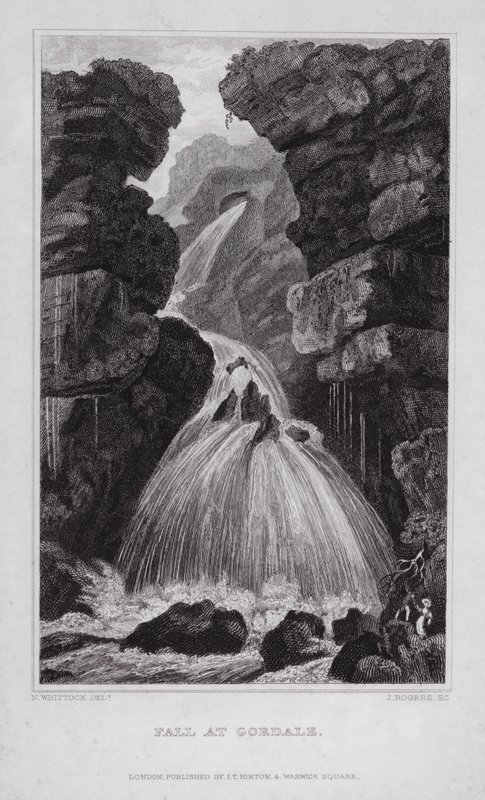 Cascada en Gordale de Nathaniel (after) Whittock