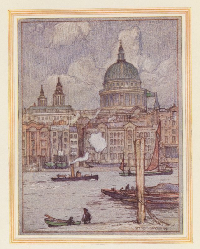 San Pablo desde el río (litografía en color) de Nelson Dawson