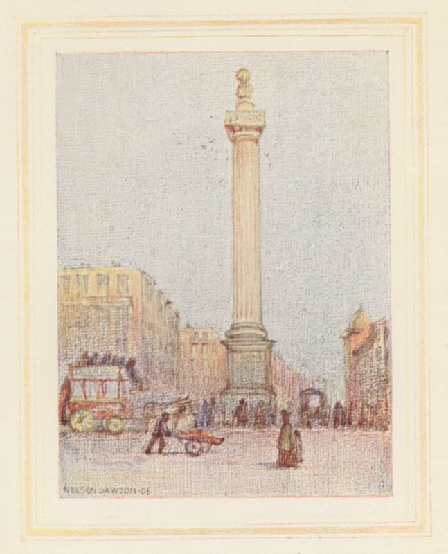El Monumento (litografía en color) de Nelson Dawson