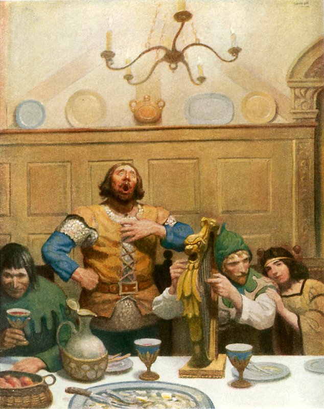 Pequeño Juan canta en el banquete de Newell Convers Wyeth