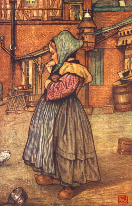 A Little Norman Girl (litografía en color) de Nico Jungmann