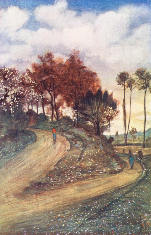 Una carretera cerca de Ruán (litografía en color) de Nico Jungmann