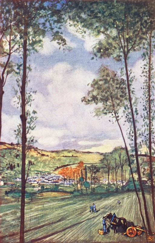 Valle del Rille (litografía en color) de Nico Jungmann
