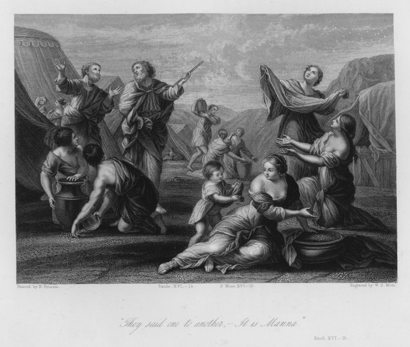 Recogiendo el maná, Éxodo XVI de Nicolas (after) Poussin