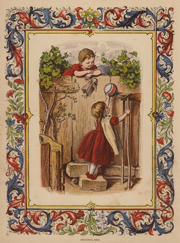Niños jugando (litografía en color) de Oskar Pletsch