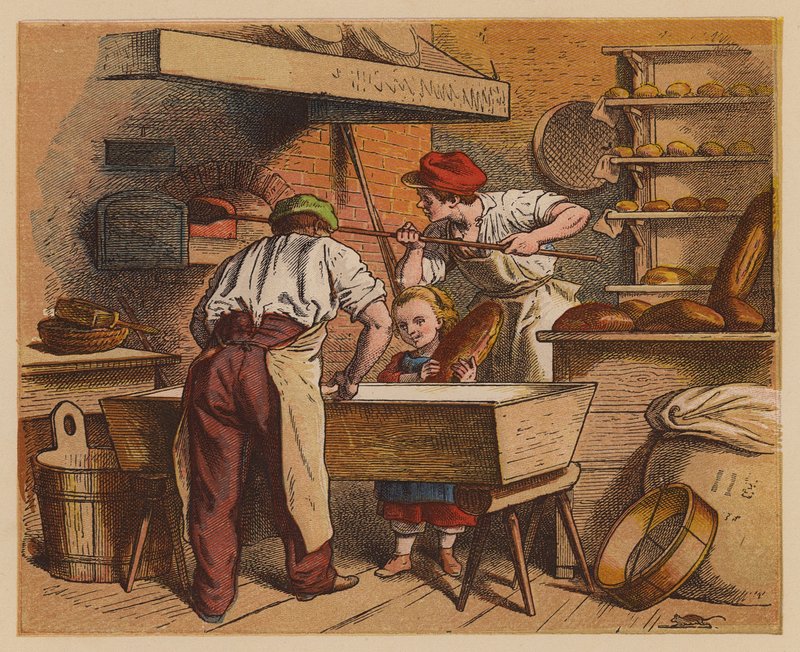 El panadero (litografía en color) de Oskar Pletsch