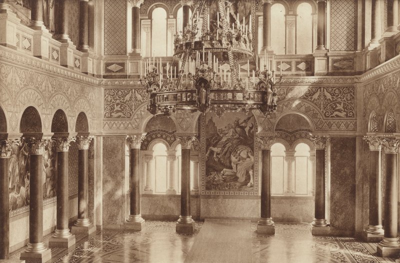 Castillo de Neuschwanstein del rey de Baviera, el salón del trono de Otto Ballerstedt