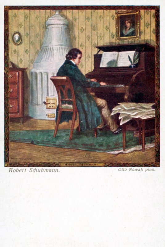 Robert Schumann tocando el piano de Otto Robert Nowak