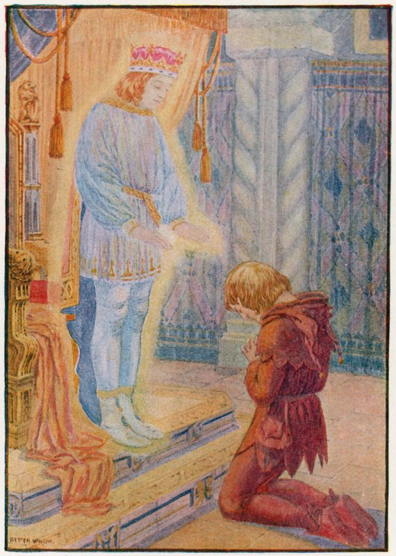 Robert cayó de rodillas (litografía en color) de Patten Wilson