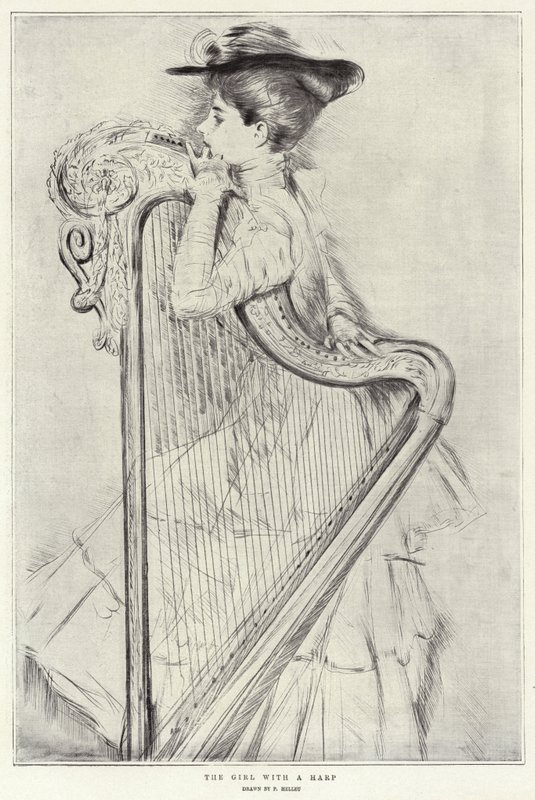 La niña con un arpa de Paul Cesar Helleu
