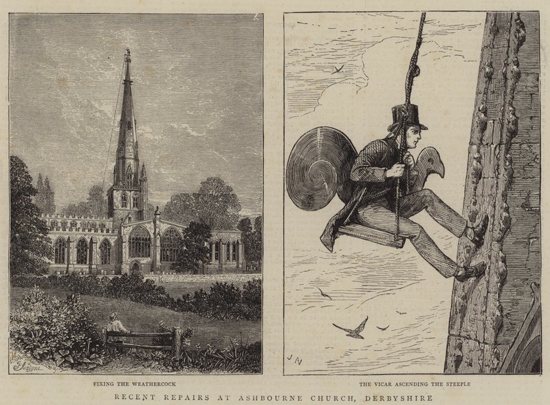Reparaciones recientes en la iglesia de Ashbourne, Derbyshire de Percy William Justyne