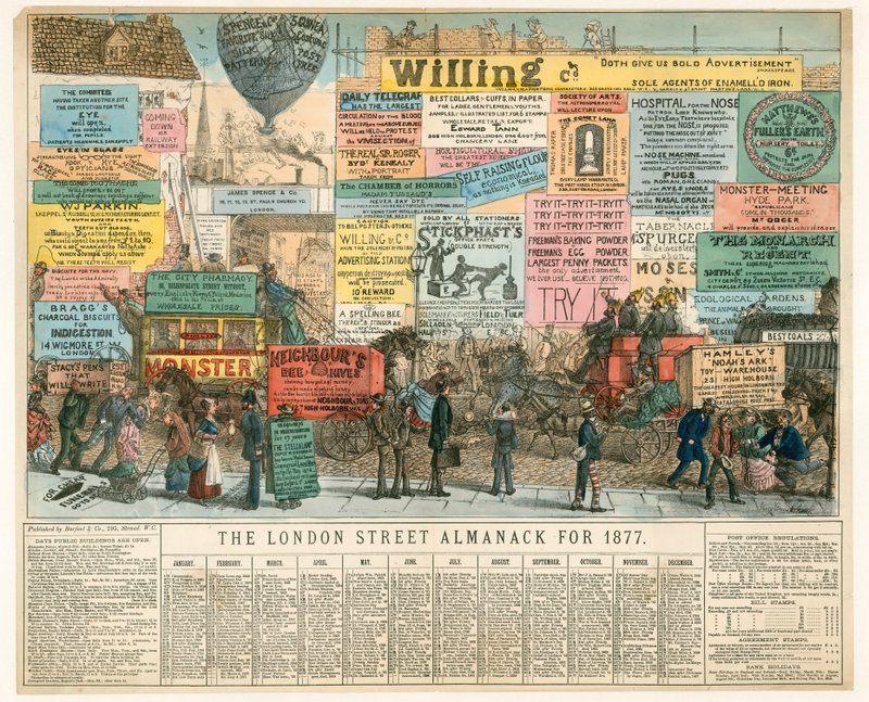 El almanaque de Londres para 1877 de Percy Cruikshank