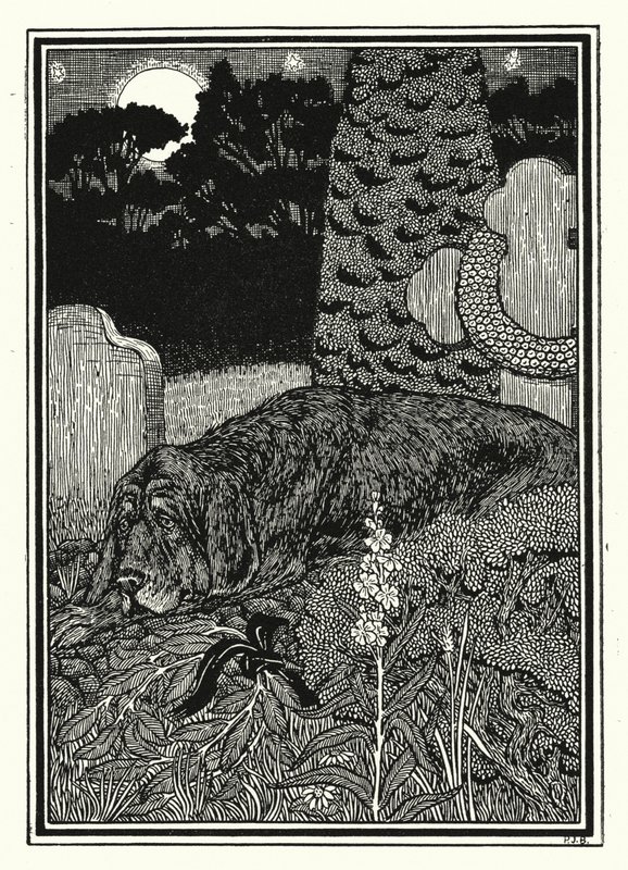 El perro de Montargis (litografía) de Percy James Billinghurst