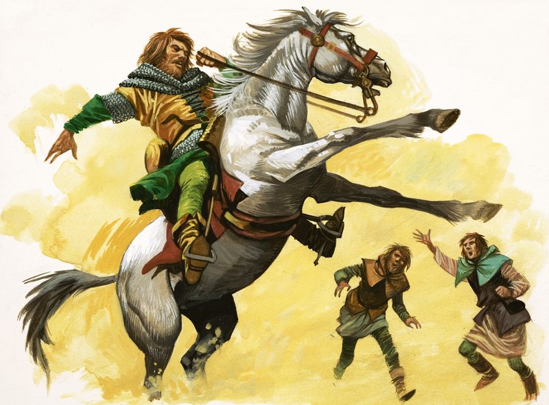 Jinete no identificado en caballo bronco de Peter Jackson