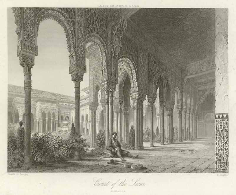 Patio de los Leones, Alhambra, Granada, España de Philibert Joseph Girault de Prangey
