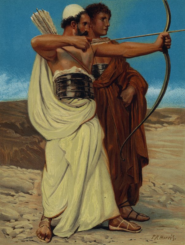 Jonatán y David (cromolitografía) de Philip Richard (after) Morris