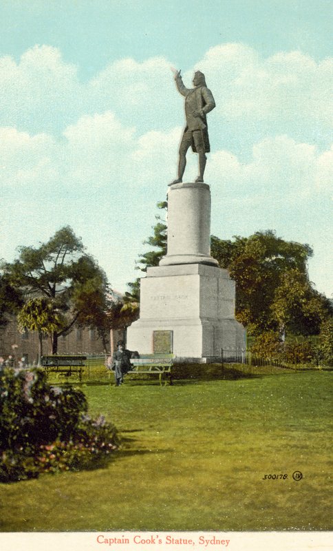 Estatua del Capitán Cook, Sydney (foto en color) de Photographer Australian