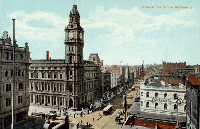 Oficina General de Correos, Melbourne (foto en color) de Photographer Australian