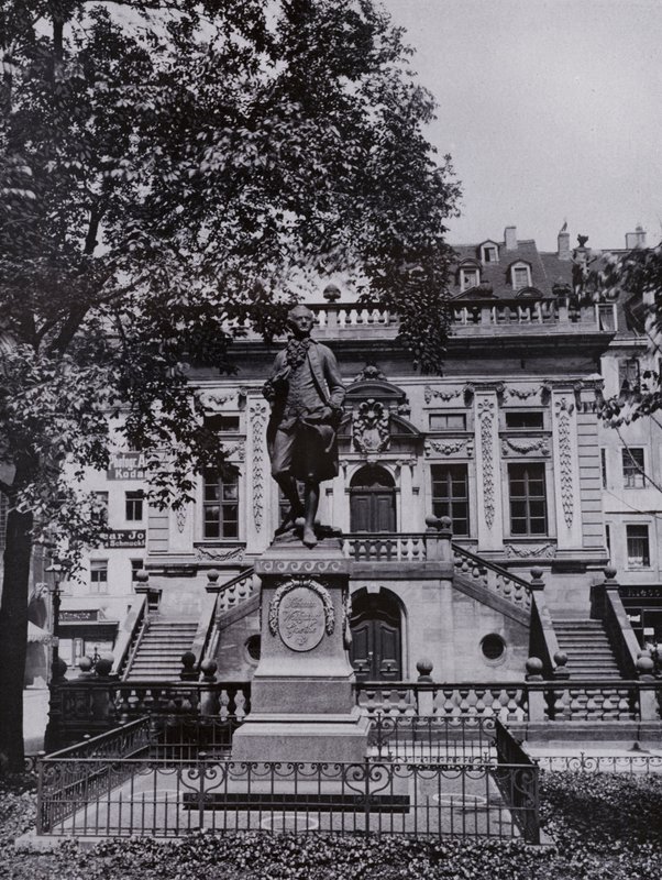 Leipzig: Monumento a Goethe en el Naschmarkt de Photographer German