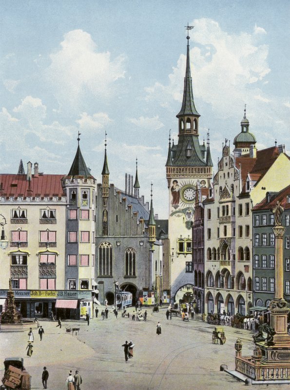 Múnich: Marienplatz con el Antiguo Ayuntamiento de Photographer German