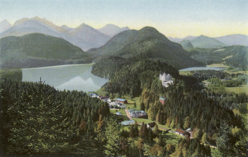 Castillo Hohenschwangau en la Juventud de Photographer German