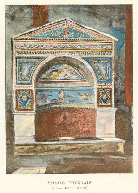 Fuente de Mosaico, Casa del Oso (litografía en color) de Pierre Gusman