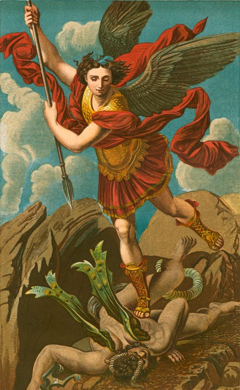 San Miguel venciendo a Satanás de Raffaello Sanzio Raphael