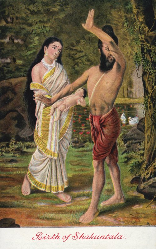 Nacimiento de Shakuntala de Raja Ravi Varma