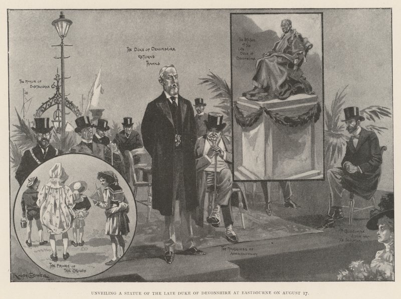 Inauguración de una estatua del difunto Duque de Devonshire en Eastbourne el 17 de agosto de Ralph Cleaver