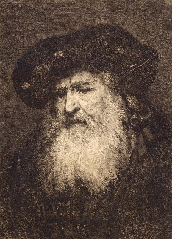 Retrato de Vieillard en la Galería de Dresde de Rembrandt van Rijn