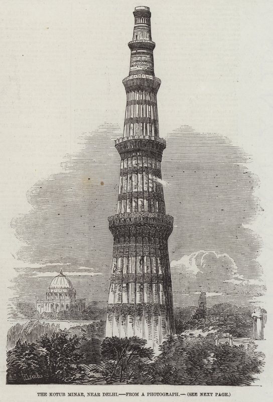 El Kotub Minar, cerca de Delhi de Richard Principal Leitch