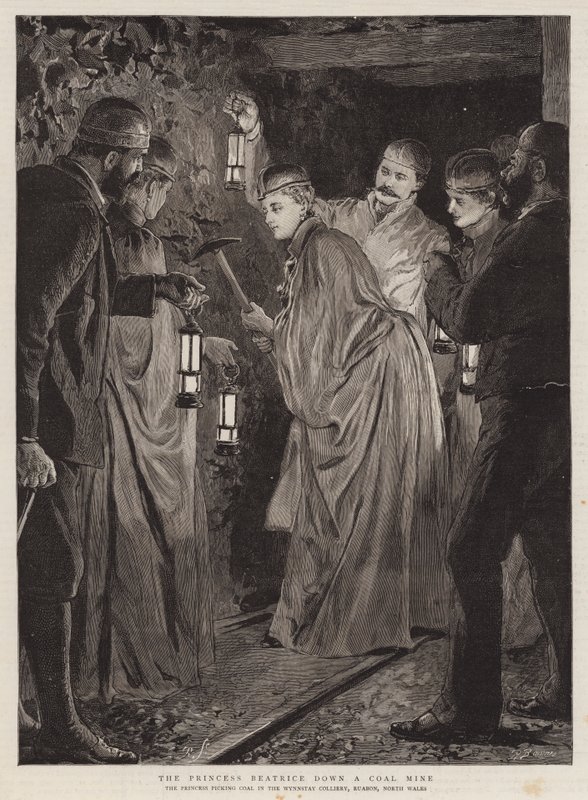 La princesa Beatriz en una mina de carbón de Robert Barnes