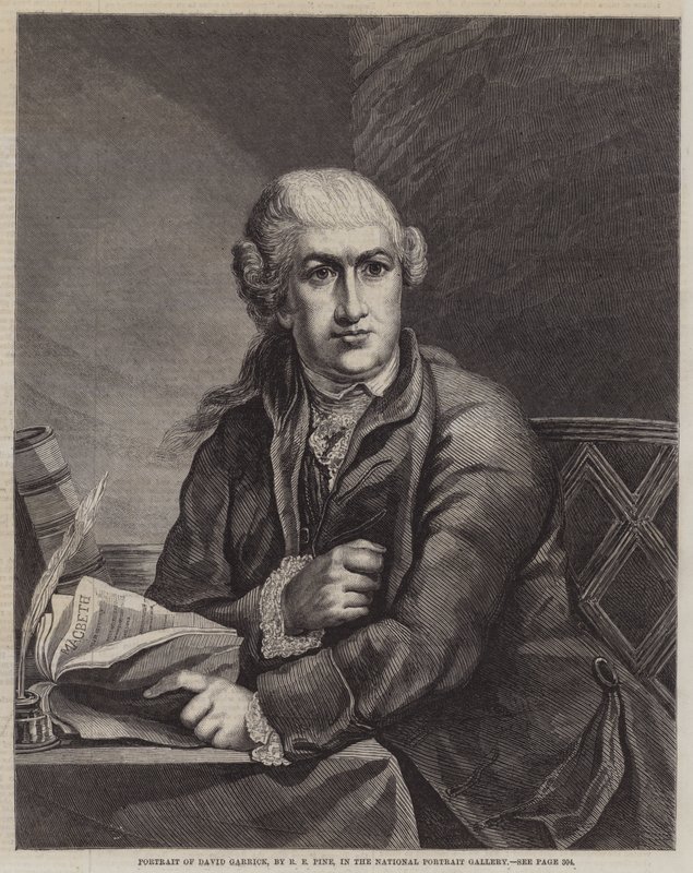 Retrato de David Garrick de Robert Edge Pine