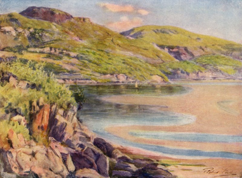 Marea entrante, cerca de Barmouth (litografía en color) de Robert (after) Fowler