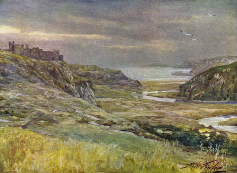 Castillo de Pennard, Glamorganshire (litografía en color) de Robert (after) Fowler
