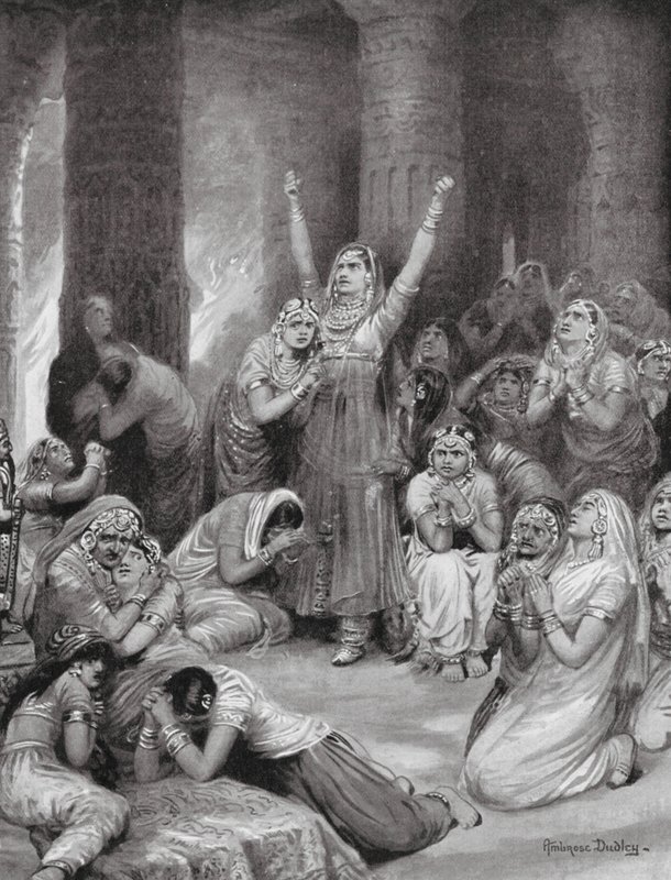 La ceremonia Rajput de Jauhar (Holocausto) de Robert Ambrose Dudley