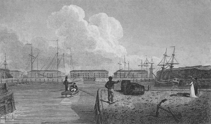 Muelles de Londres, Wapping de Robert Blemell (after) Schnebbelie