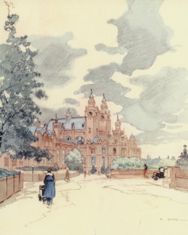 Glasgow: The Art Galleries (litografía en color) de Robert Eadie