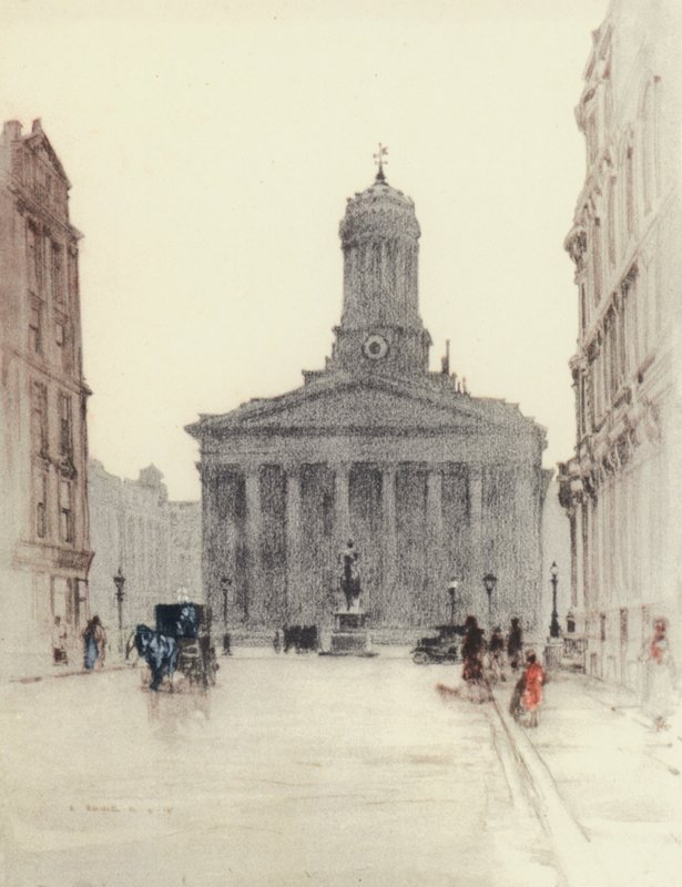 Glasgow: The Royal Exchange (litografía en color) de Robert Eadie