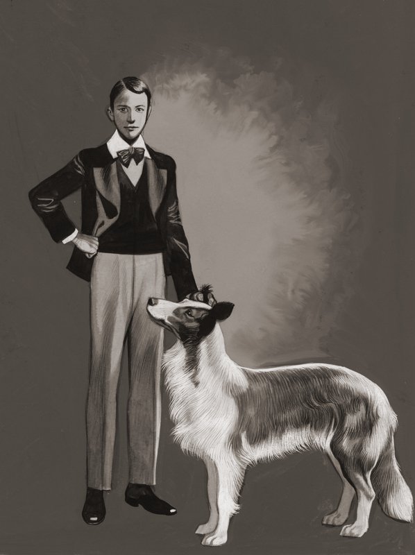 Búho gris (gouache sobre papel) de Ron Embleton