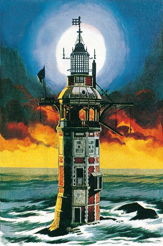 El primer faro Eddystone (litografía) de Ron Embleton