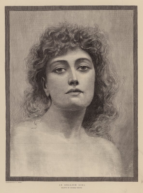 Muchacha inglesa (grabado) de Rudolf Blind