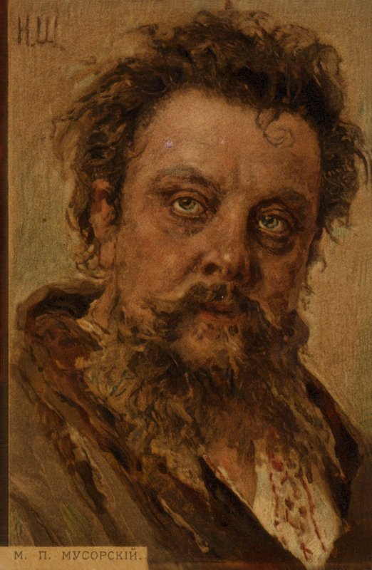 Retrato de Modest Mussorgsky de Russian School